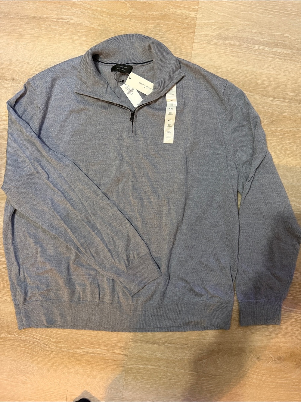 Banana Republic Men’s Merino Wool Quarter-Zip Sweater - Gray